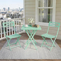 GarveeLife 3 Piece Outdoor Bistro Set, All Metal Patio Table and Chairs Set by GarveeLife