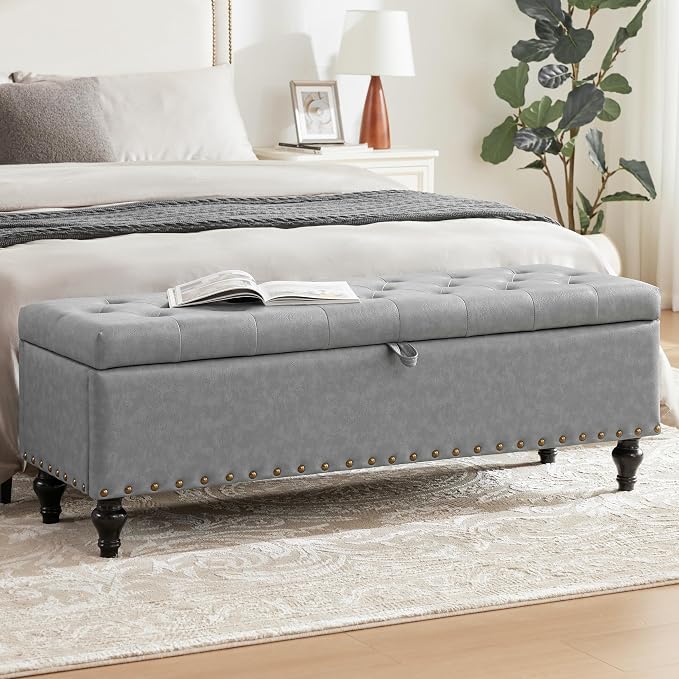 Mangodan 50" Storage Ottoman Bench, Tufted Ottoman - Image 6