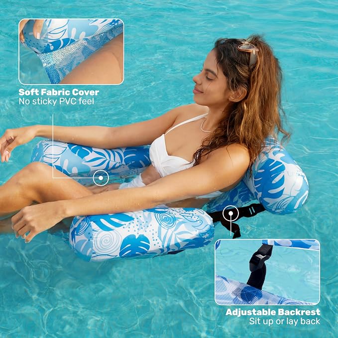 SLOOSH Inflatable Pool Floats Adult, 2 Packs Floating Lounge Chairs, Blow up - Image 4