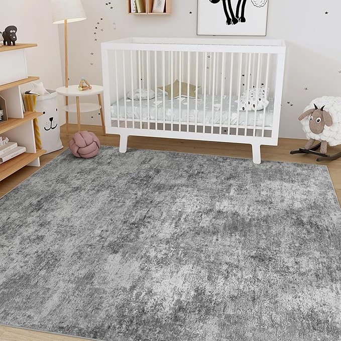 Nakagishi 6x9 Area Rugs Living Room: Washable Abstract Large Neutral Soft Rug - Image 6