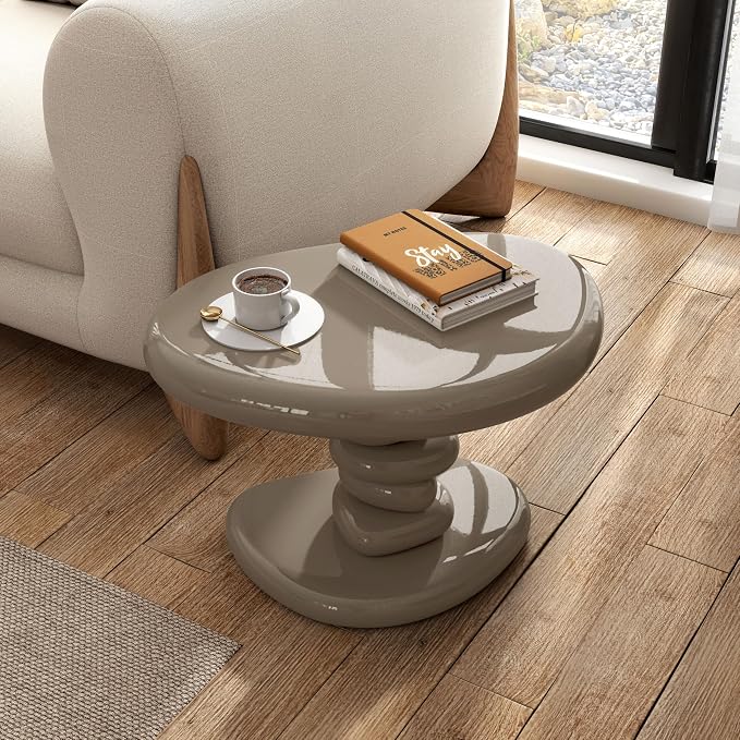 24/7 Shop at Home Kavren Modern 22-inch Oval Glossy Pedestal End Table - Image 3