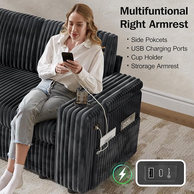 Vipbear 111" Modular Sectional Sleeper Sofa - Image 8