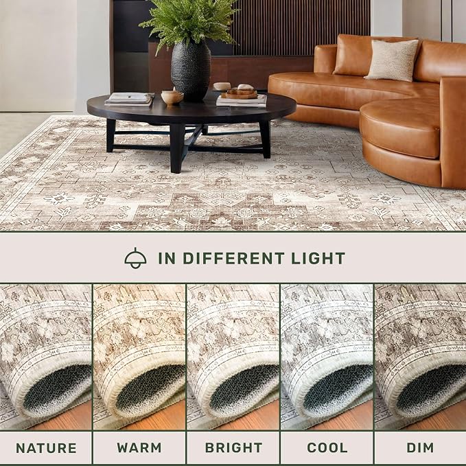 Boho 2x8 Long Runner Rugs for Hallway, Neutral Farmhouse Non Slip Runner for - Image 8