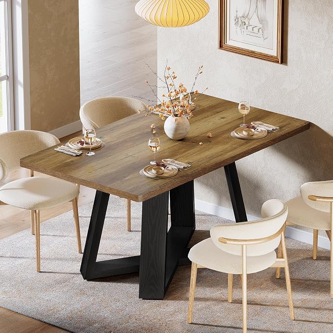 Tribesigns 47-Inch Dining Table Set of 2, Farmhouse Kitchen Table - Image 5