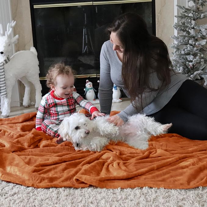 Bedsure Burnt Orange Throw Blankets Fleece Blanket Twin Blanket - Image 7