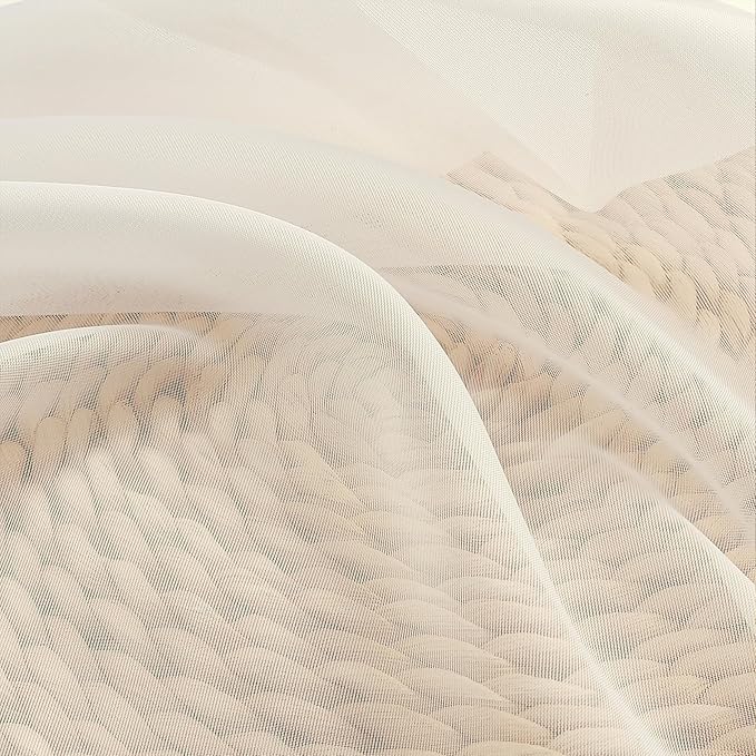 Chyhomenyc Cream Sheer Curtains 96 Inches Long - Image 6