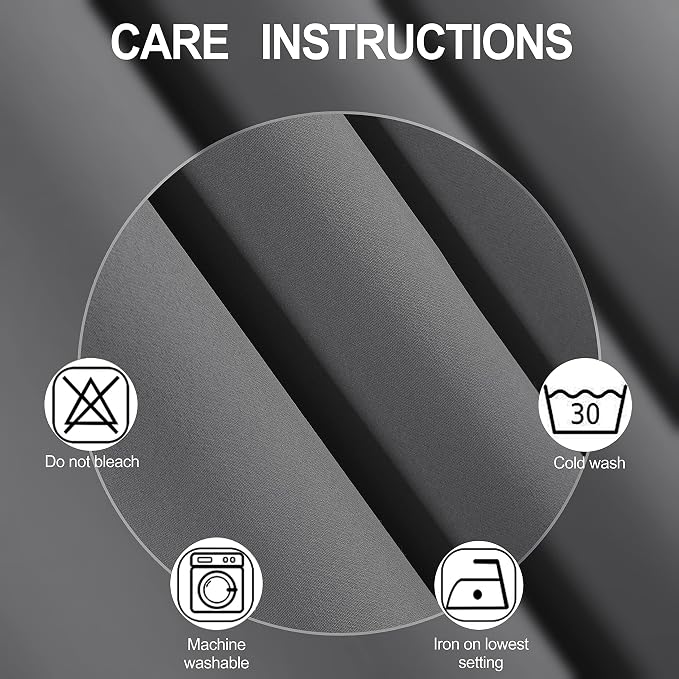 LEMOMO Frost Grey Thermal Blackout Curtains/42 x 95 Inch/Set of 2 Panels Room - Image 4