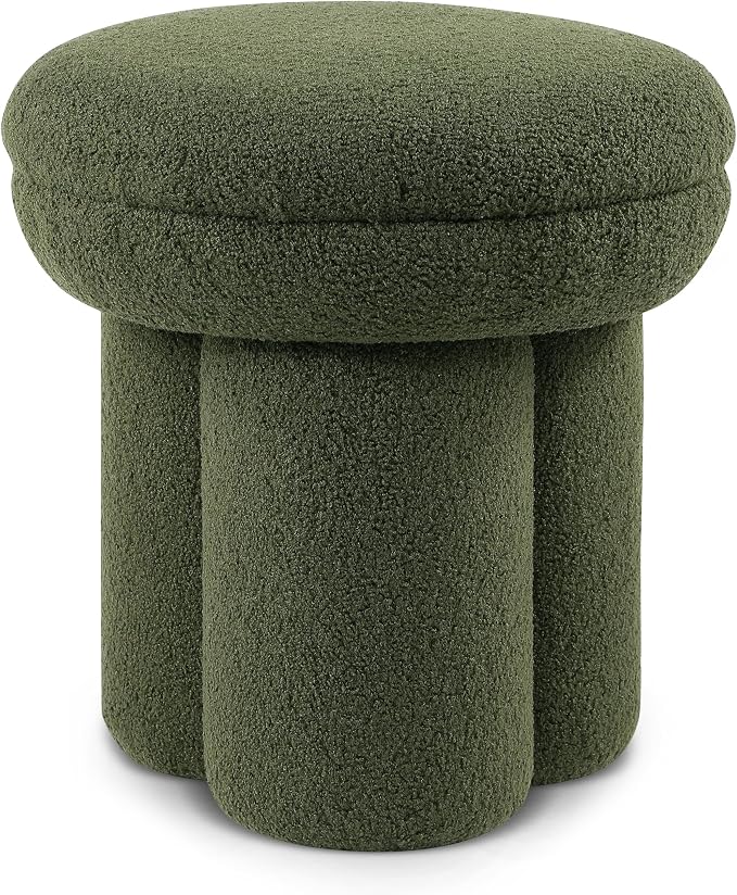 Furniture of America Rami Modern 18-inch Mushroom-Shape Upholstered Ottoman - Image 4