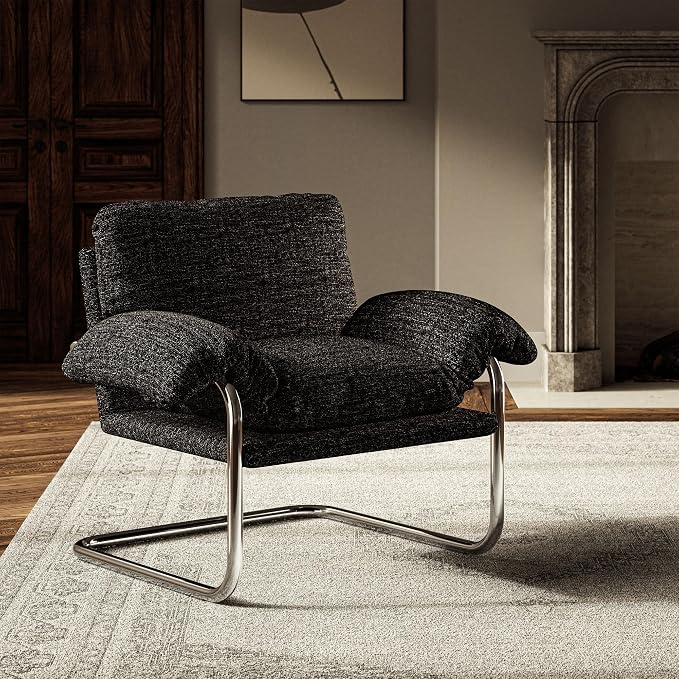 Modway Ansel Boucle Accent Chair in Charcoal - Image 2