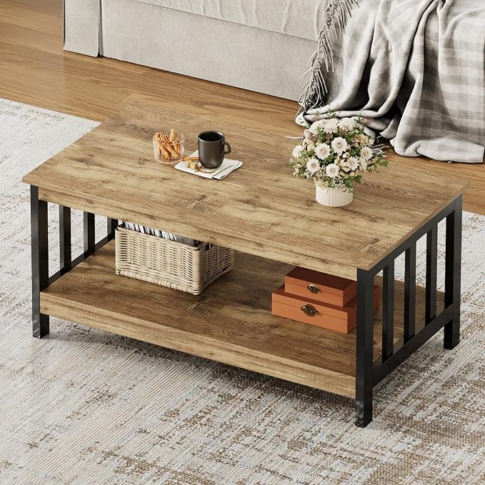 ChooChoo Farmhouse Coffee Table, Living Room Table - Image 3