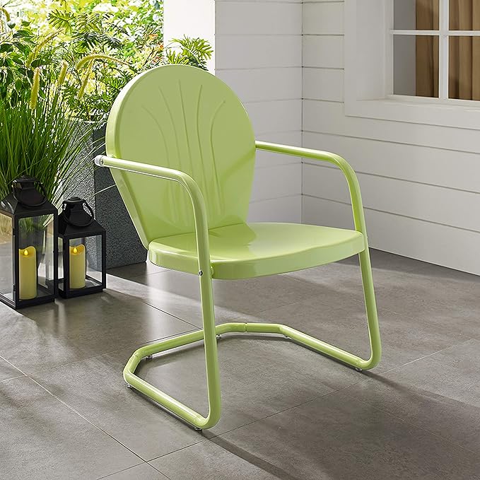 Crosley Furniture Griffith Outdoor Chair, Retro Metal Patio Chairs - Image 16