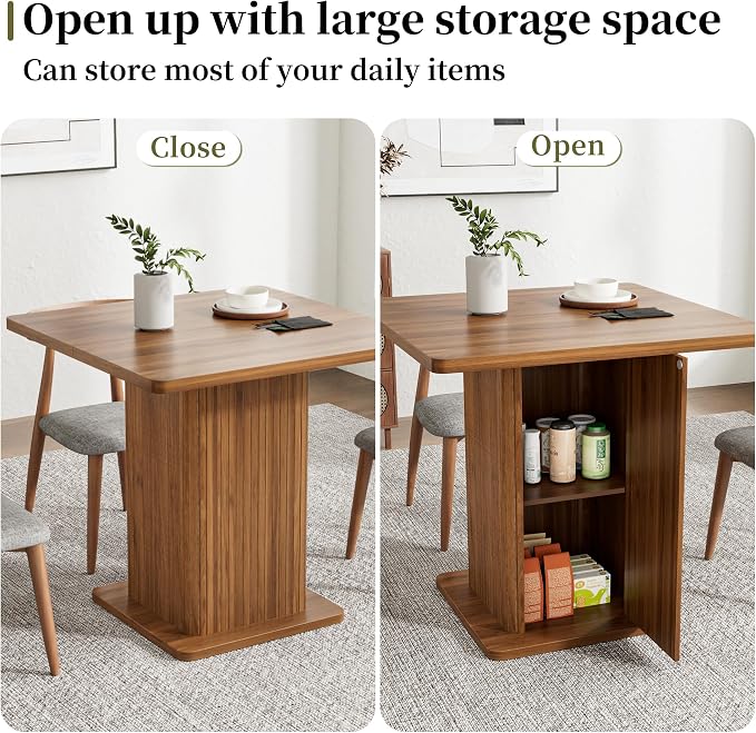 Small Square Dining Table for 2-4, 31.5 Inch Farmhouse Kitchen Table - Image 6