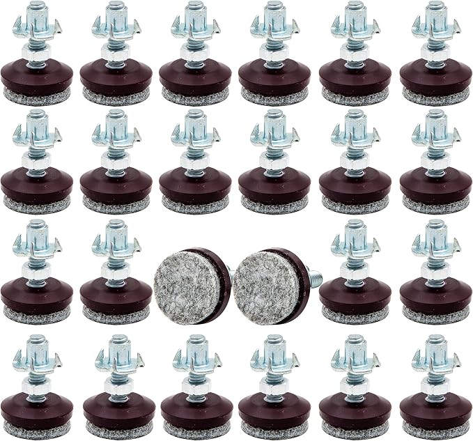 HUAYY 24 Pack Adjustable Furniture Leveling Feet, 1/4-20 Threaded Stem by HUAYY