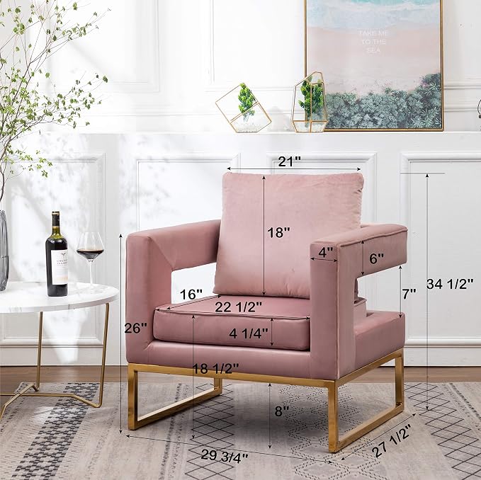Roundhill Furniture Lenola Upholstered Accent Arm Chair - Image 2