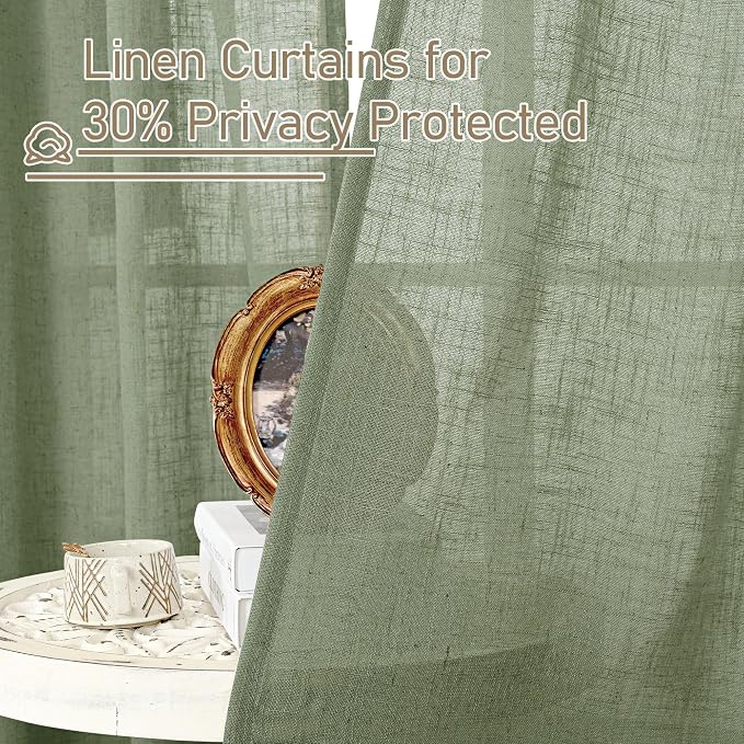 LAMIT Linen Curtains 108 Inches Long - Image 5