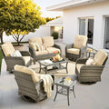ovios 8-Piece Patio Furniture Set, Outdoor Wicker Sofa by OVIOS