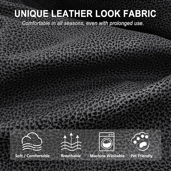 ANARACHON Leather Look Recliner Couch Cover, 8-Pieces Stretch Recliner Sofa - Image 5