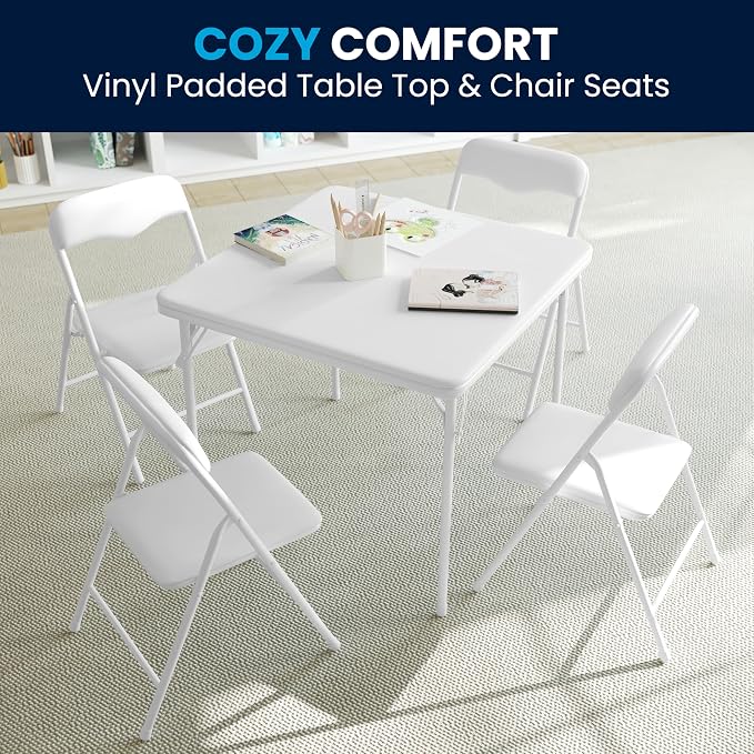 Flash Furniture Mindy Kids 5-Piece Folding Square Table and Chairs Set - Image 8