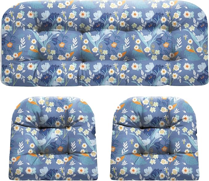 DANGHOOGY Wicker Chair Cushions, Waterproof Outdoor Loveseat Cushions by DANGHOOGYFurnitureCushions
