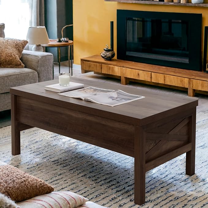 Lift Top Coffee Table with Hidden Compartment, Storage Coffee Table with Lift - Image 3