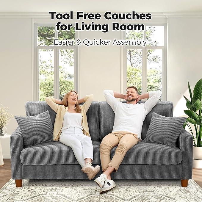 Kidirect 70in U Shaped Couch, Modular Sofa No Tool Assembly, Comfy Sectional - Image 4
