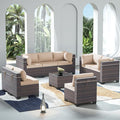 Outdoor Patio Furniture Set, 9 Pieces Outdoor Sectional Furniture Patio Set by ASJMR