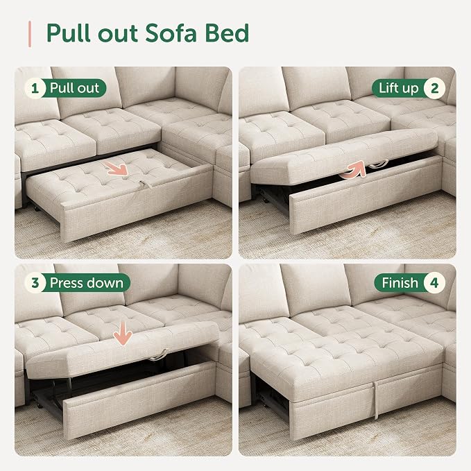 HONBAY Modular Sectional Sleeper Sofa - Image 5