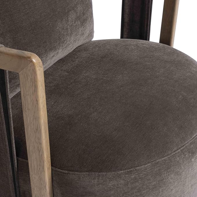 First of a Kind Swivel Chair in Chocolate Brown Plywood - Image 6