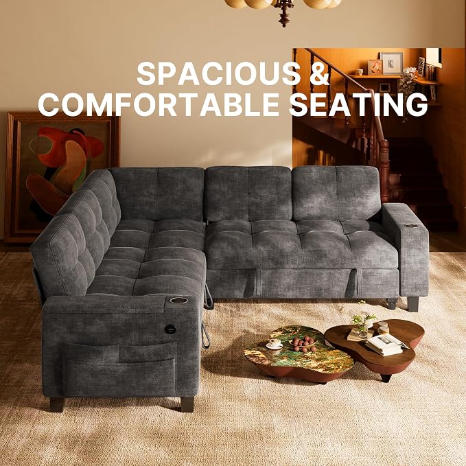 Marsail 84.6" Sectional Sleeper Sofa - Image 7