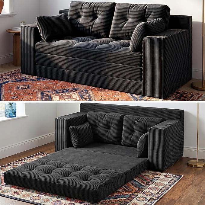Homkdom Convertible Loveseat Sleeper, Space-Saving Folding Sofa Bed by ElevateYourHome%EF%BC%8CEnhanceEver