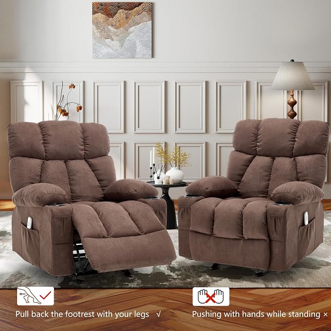 Massage Rocking Recliner Chair, Ergonomic Recliners Sofa - Image 6