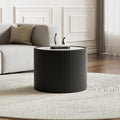 SSLine Round Drum Coffee Table Modern Sintered Stone Top Side End Table in by SSLine