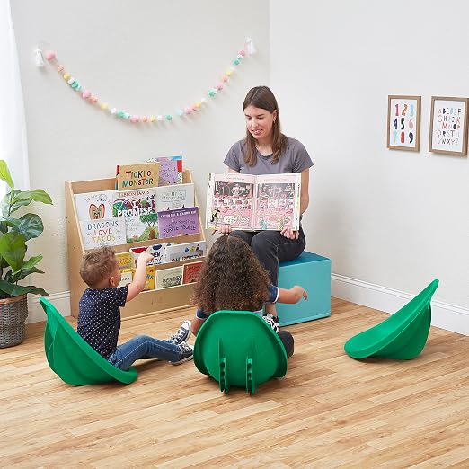 ECR4Kids Plastic Leaf Scoop Floor Rocker Seat, Classroom Furniture - Image 11
