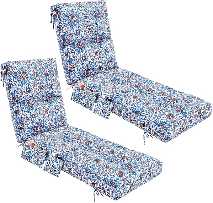 Kigley Outdoor 2 Pcs Chaise Lounge Cushions by Kigley