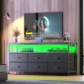 Huuger LED TV Stand for Bedroom, 55 Inch Fabric Dresser by Huuger