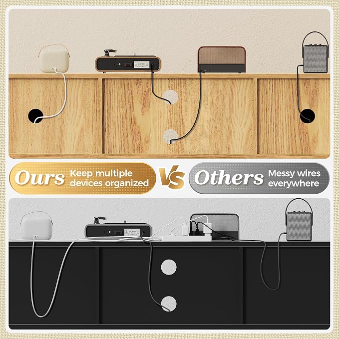 SUPERJARE Boho TV Stand for 75 Inch TV, Entertainment Center - Image 4