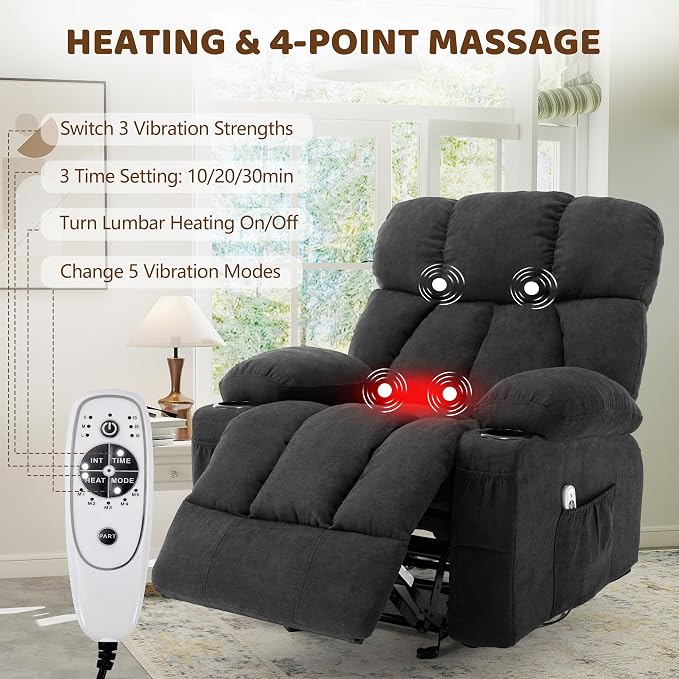 Massage Rocking Recliner Chair, Ergonomic Recliners Sofa - Image 3