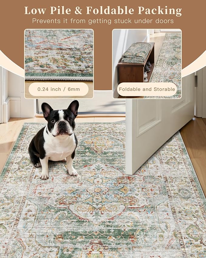 Madane Runner Rugs for Hallway 2x10 Long Washable Non-Slip Hallway Runner Rug - Image 6
