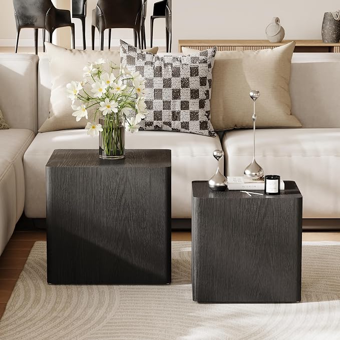 Nesting Coffee Table Set of 2, Modern Coffee Table and End Table Sets, Small by UNDUSLUY