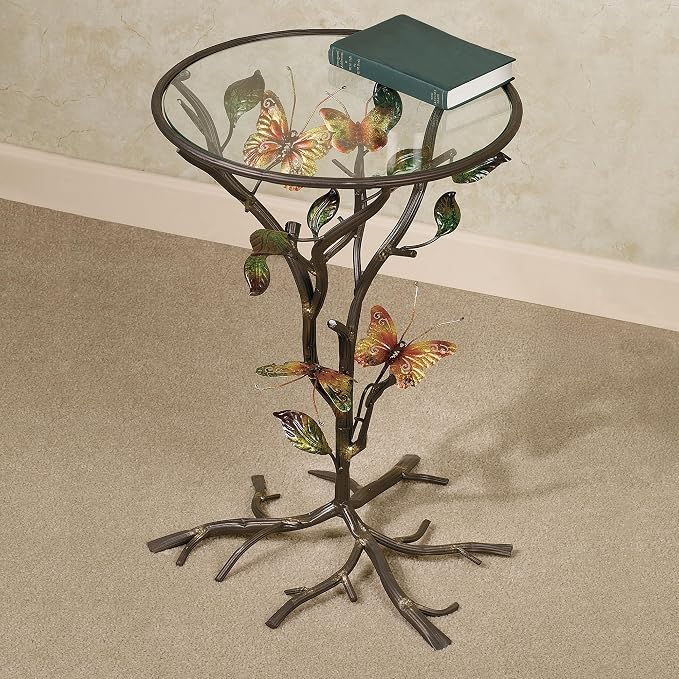Touch of Class Flight of The Butterfly Round Accent Table - Image 2