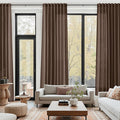 Cappuccino Linen 144 Inch Curtains by Nanspring