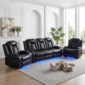 Power Recliner Sofa Set with LED Lights, Includes 2 Manual Recliner 1 Seat and by Unknown