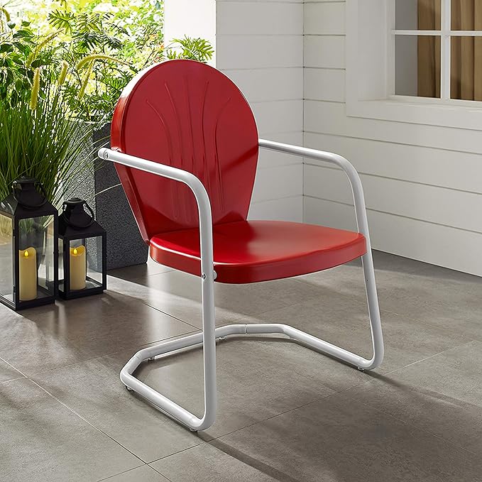 Crosley Furniture Griffith Outdoor Chair, Retro Metal Patio Chairs - Image 6