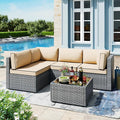 SUNLEI 5pcs Patio Outdoor Furniture Sets Conversation Set, Low Back All-Weather by SUNLEI