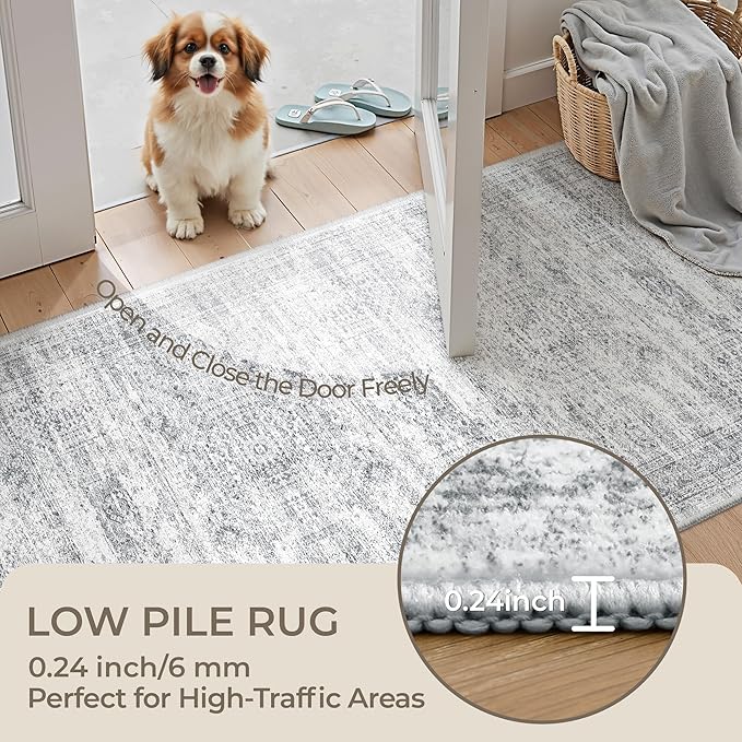 3x5 Washable Area Rug for Entryway, Soft Kitchen Rugs Non Slip for Dining Room - Image 6