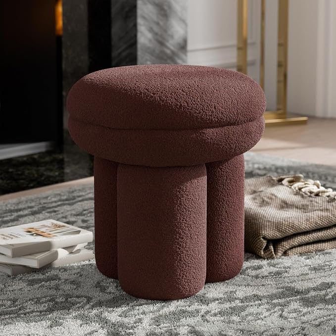 Furniture of America Rami Modern 17.5-inch Mushroom-Shape Upholstered Ottoman by FurnitureofAmerica