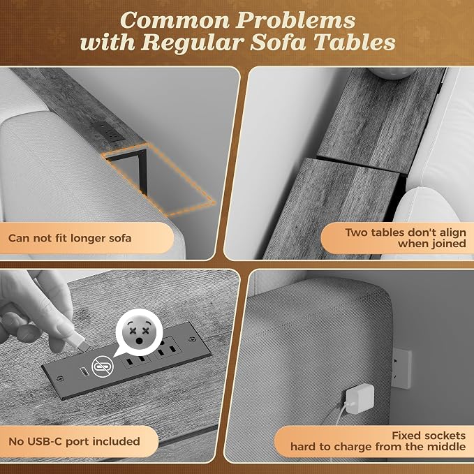 SUPERJARE 110.2 Inch Sofa Table - Image 6