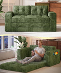 Gizoon Convertible Futon Sofa Bed, Aesthetic Portable Corduroy Sleeper Sofa by Gizoon