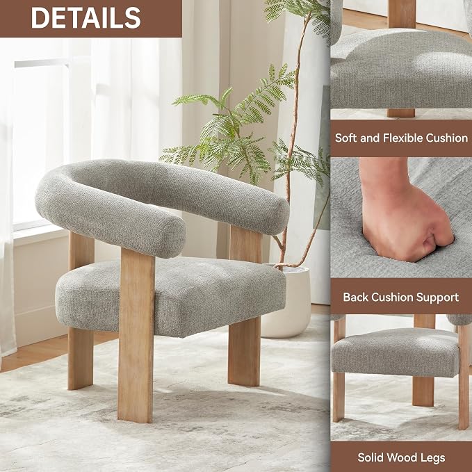 VKNOW Accent Chair Living Room Chair, Modern Upholstered Arm Chair - Image 4