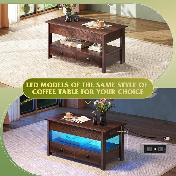 WLIVE Coffee Table, Lift Top Coffee Table - Image 5